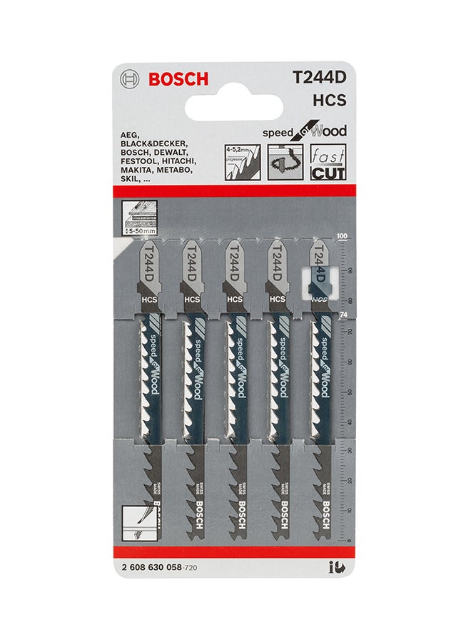 بوش شفرة منشار منحنيات بساق T، مجموعة من 5 قطع متعدد الألوان 17سم - Image 2