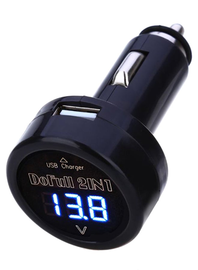 USB Car Charger Blue  - Image 1