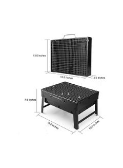 Generic Portable BBQ Charcoal Grill Black 13.77x10.75x2.45inch  - Image 2