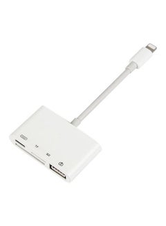 4-In-1 Lightning To Audio Camera Reader Adapter White