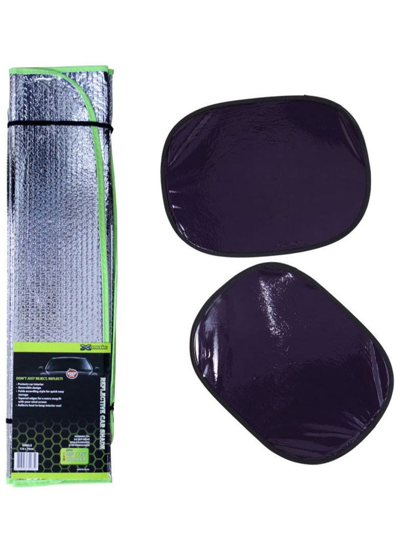 3-Piece Static Round Side And Foldable Sunshade