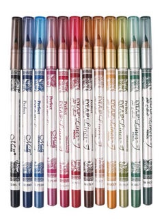 Menow 12-Piece New Design Eye Liner Pencil Set Multicolour  - Image 2