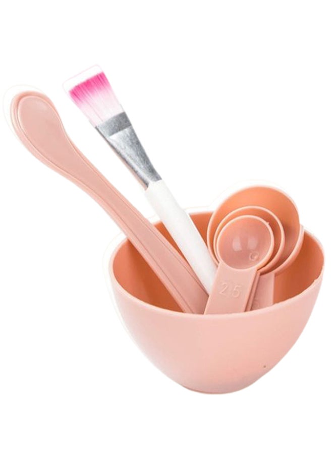 6-Piece Facial Mask Mixing Bowl Spoon Set Peach