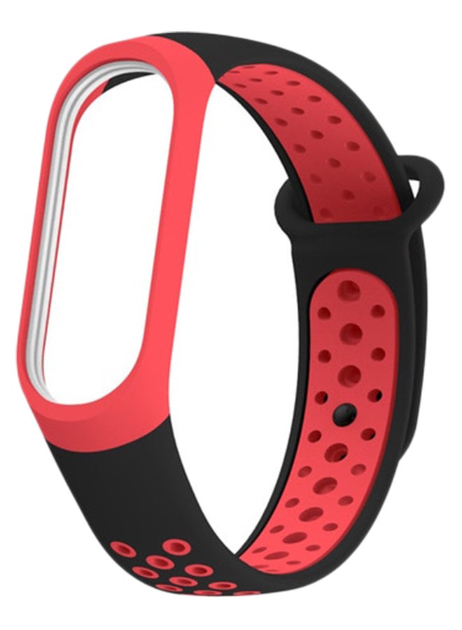 آي تيلكر سوار لياقة بديل لشاومي مي باند 4 أسود/أحمر