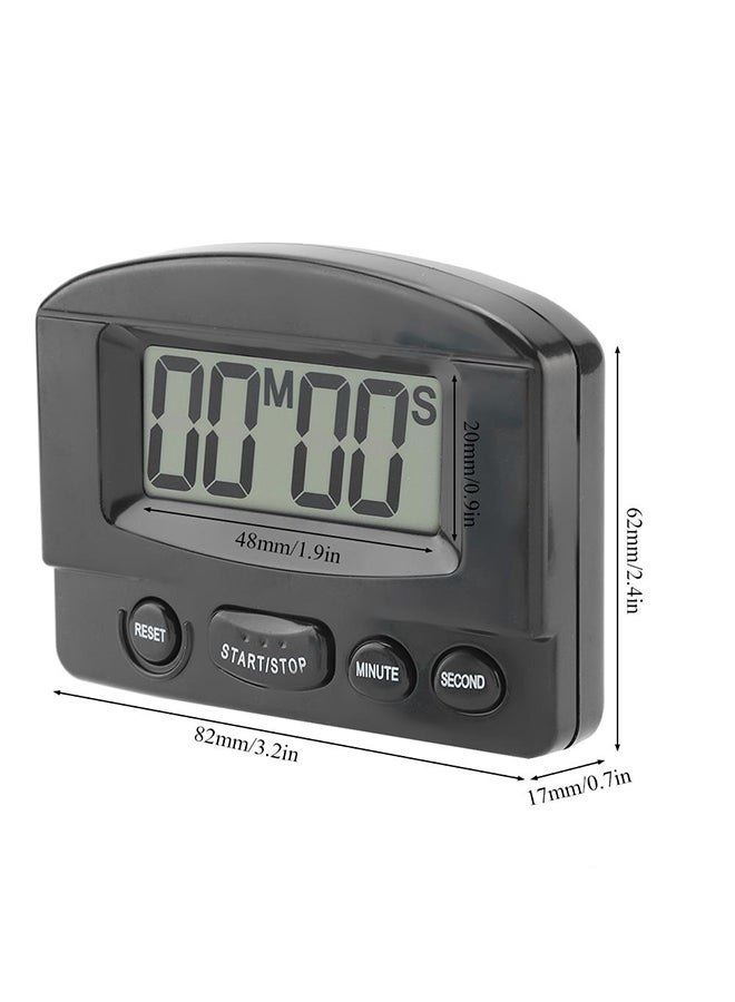 Generic - Portable Countdown Timer Desk Clock Black 3.2x2.4x0.7inch - Image 1