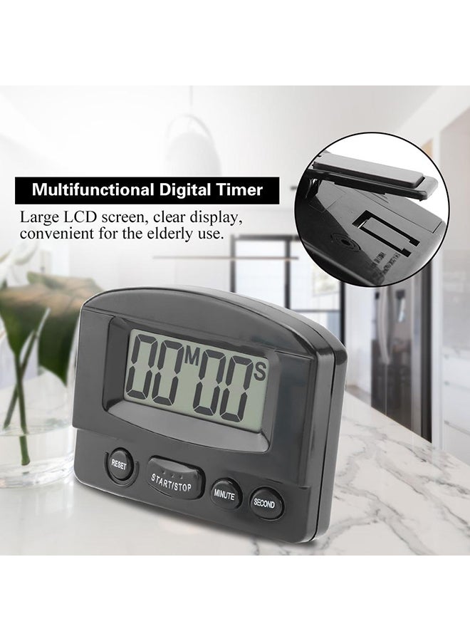 Generic - Portable Countdown Timer Desk Clock Black 3.2x2.4x0.7inch - Image 1