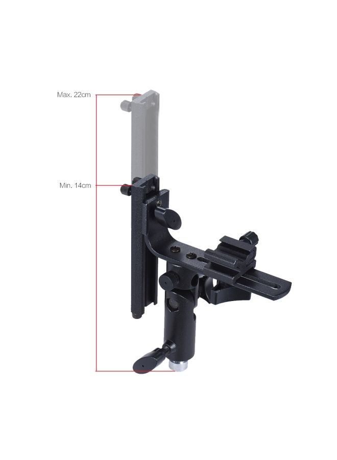 L-Bracket Speedlite Flash Mount For Softbox/Reflector Black/Silver  - Image 2
