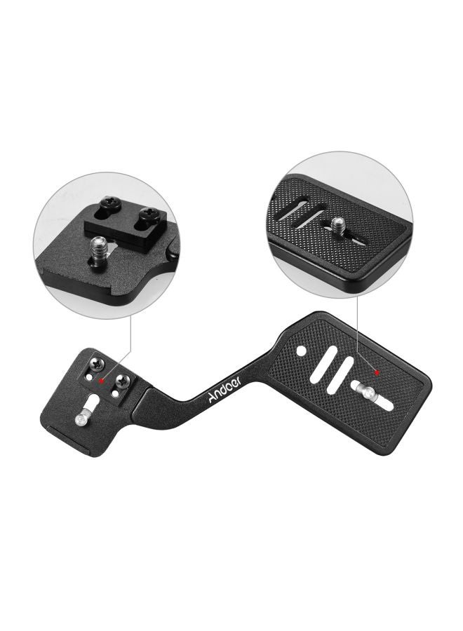 ANDOER Aluminum Holder For Camera Speedlite Flash Light/Canon/Nikon/Sony DSLR Cameras Black/Silver  - Image 2