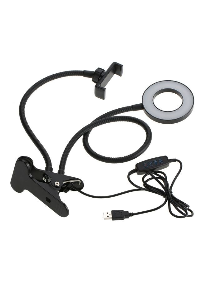 Selfie Ring Light With Holding Clamp Black/White  - Image 1