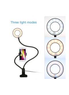 Generic Selfie Ring Light With Holding Clamp Black/White  - Image 2