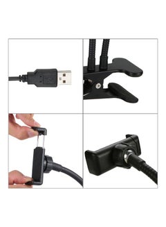 Generic Selfie Ring Light With Holding Clamp Black/White  - Image 4