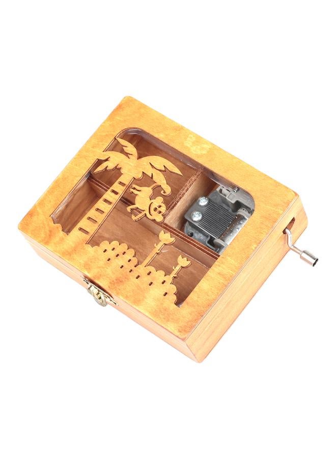 Wooden Animal Music Box Beige 12x10x3.5cm 