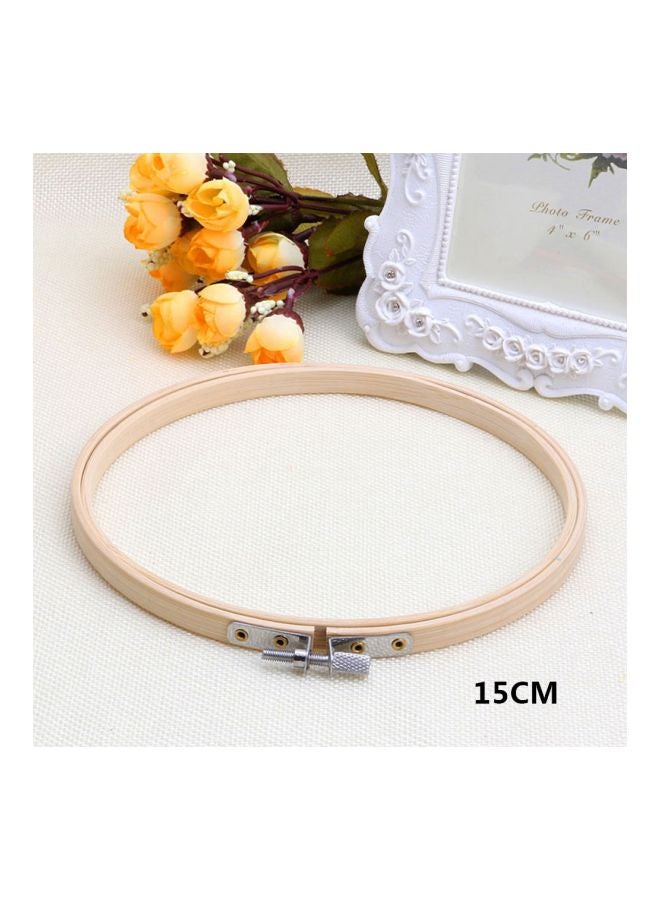 Circle Embroidery Hoop Beige/Silver 15x1cm  - Image 5