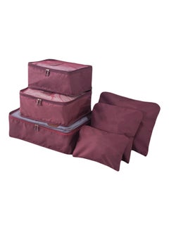 Pack Of 6 Zipper Storage Organizer Wine Red
