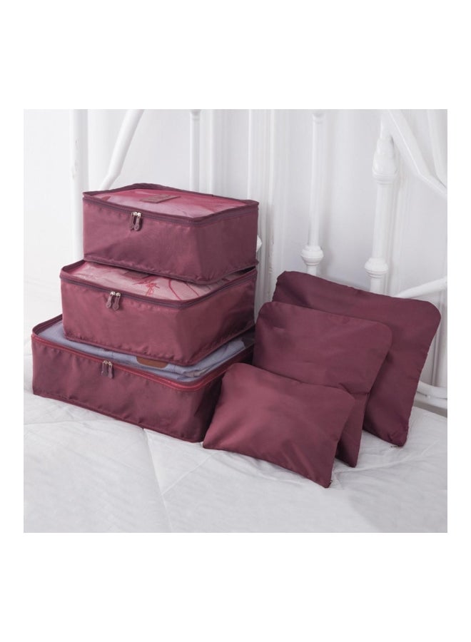 Generic - Pack Of 6 Zipper Storage Organizer Wine Red - Image 1