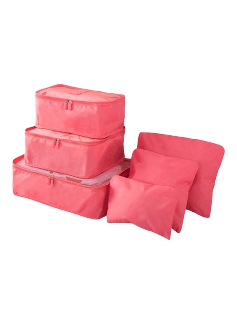 Pack Of 6 Zipper Storage Organizer Red