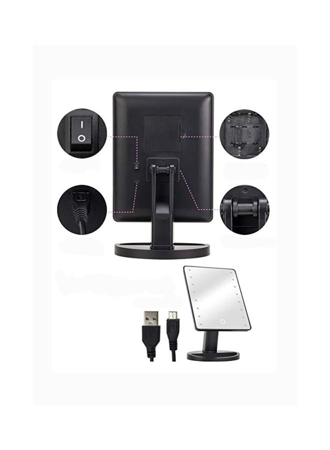16 Led Lights Makeup Mirror Black - Image 3
