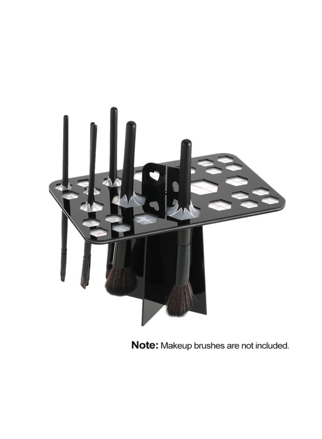 حامل تجفيف فراشي مستحضرات تجميل بـ 26 فتحة أسود - Image 3