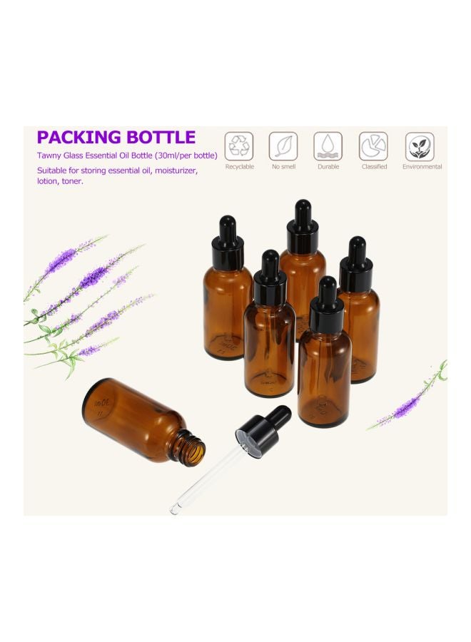 Generic - 12-Piece Essential Oil Bottle With Pipette Set Brown - Image 1