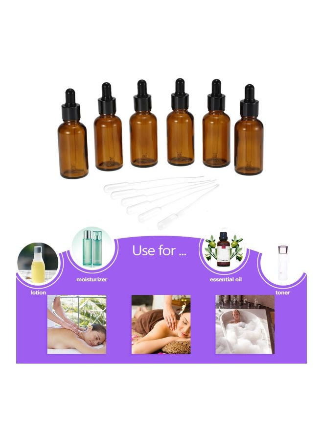 Generic - 12-Piece Essential Oil Bottle With Pipette Set Brown - Image 1