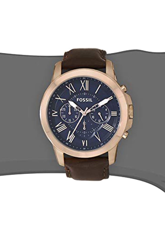 FOSSIL - Men's Leather Analog Watch FS5068 - 44 mm - Brown - Image 1