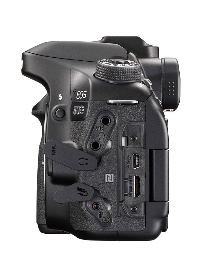كاميرا رقمية ذات عدسة أحادية عاكسة EOS 80D بعدسات EF-S مقاس 18-135 مم ببعد بؤري 3.5-5.6 IS STM، تتميز بدقة 24.2 ميجابكسل وشاشة LCD لمسية وواي فاي مدمج لمشاركة الصور