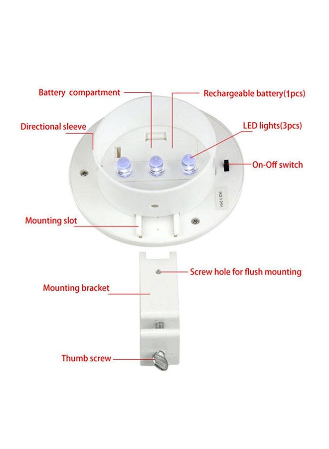 ماركة غير محددة مصباح LED يُثبَّت على الحائط في الحديقة يعمل بالطاقة الشمسية أبيض/ أسود  - Image 4