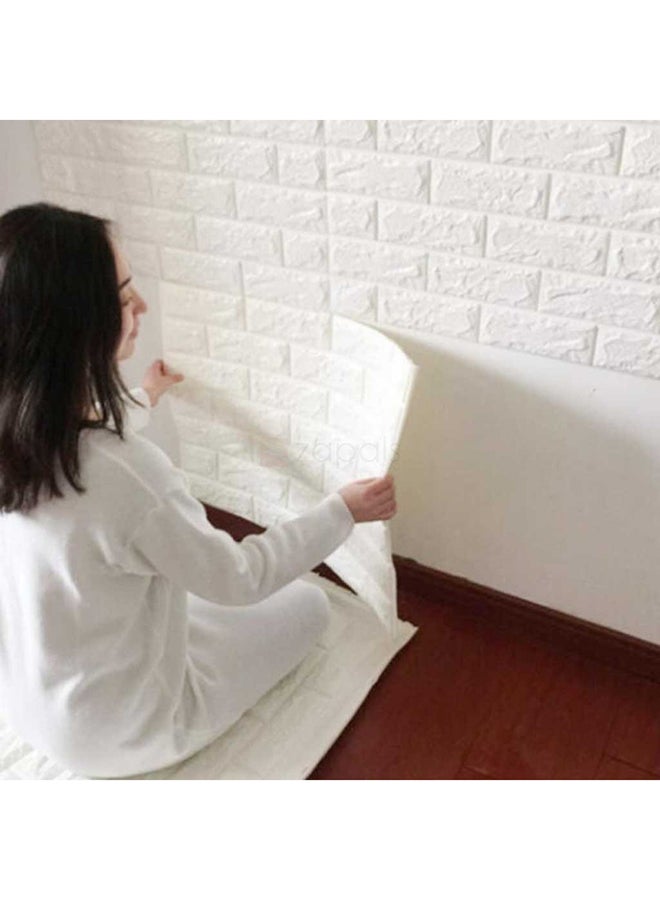 Generic - 10-Piece 3D Foam Bricks Wallpaper Set White 70x77x0.5cm - Image 1