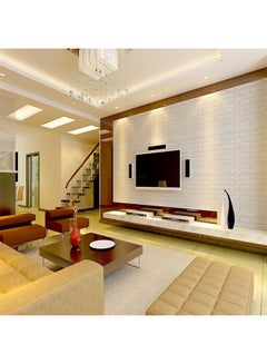 Generic 10-Piece 3D Foam Bricks Wallpaper Set White 70x77x0.5cm  - Image 3