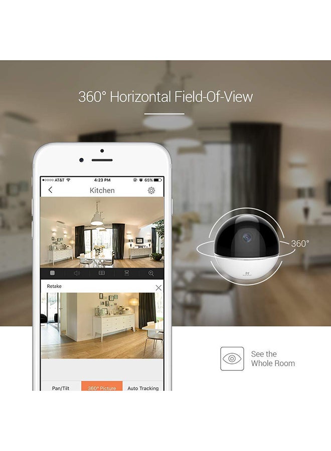 EZVIZ - C6TC Rotary Internet PT Camera 2MP, Wi-Fi, Panoramic View 360°, Smart Features, 2-Way Audio, 1080p, Privacy Shutter, Smart Tracking, True Day/Night, Auto Switch, Infrared Night Vision (Up to 10 meters), Supports MicroSD Card (Up to 128GB) - Image 1