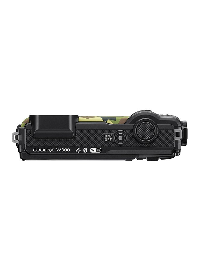 Nikon - Coolpix W300 Point And Shoot Camera 5x Wide Optical Zoom-NIKKOR ED VR Glass Lens 16MP Waterproof With Built-in Wi-Fi, GPS, eCompass And Bluetooth Special Edition-Camouflage - Image 1