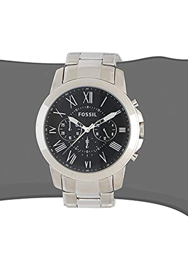 FOSSIL men Grant Water Resistant Stainless Steel Chronograph Watch FS4736 - 43 mm - Silver  - Image 4