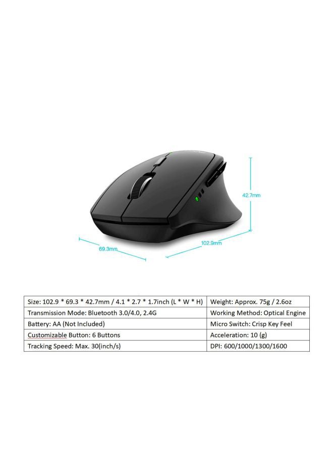 Rapoo Wireless Mouse Black - Image 5