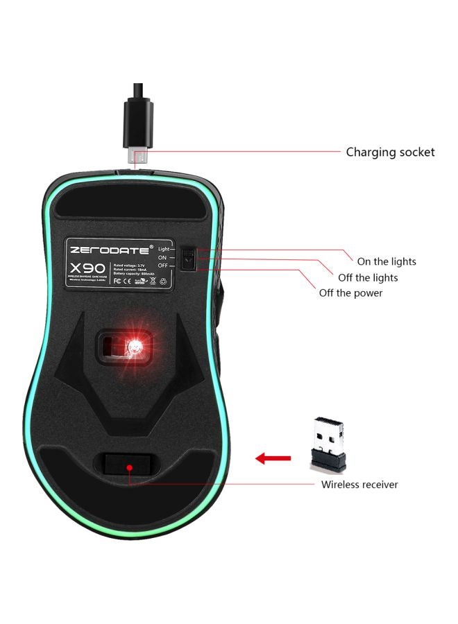 X90 Wireless Optical Mouse Black