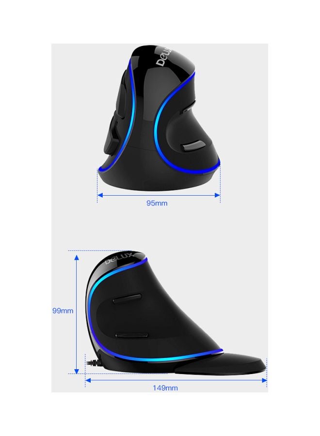 DELUX - M618 Plus Wired Mouse Blue - Image 1