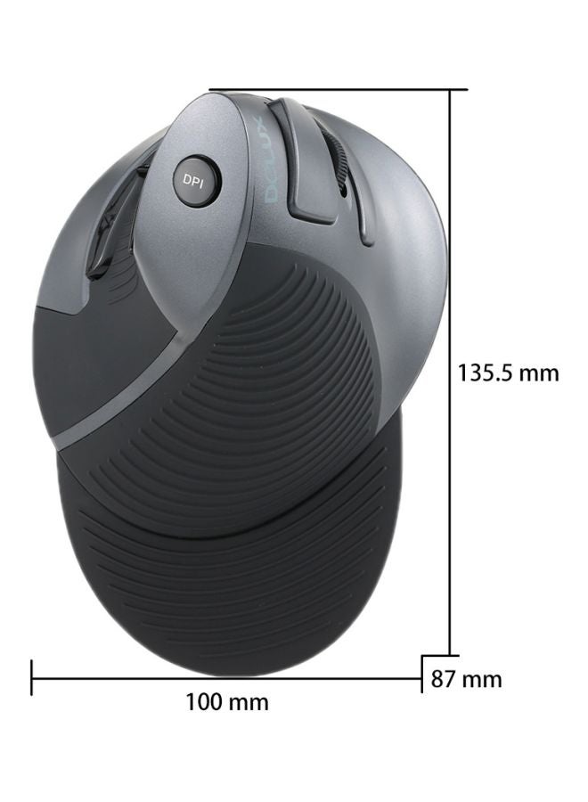DELUX 2.4GHz Wireless Vertical Optical Mouse Black - Image 3