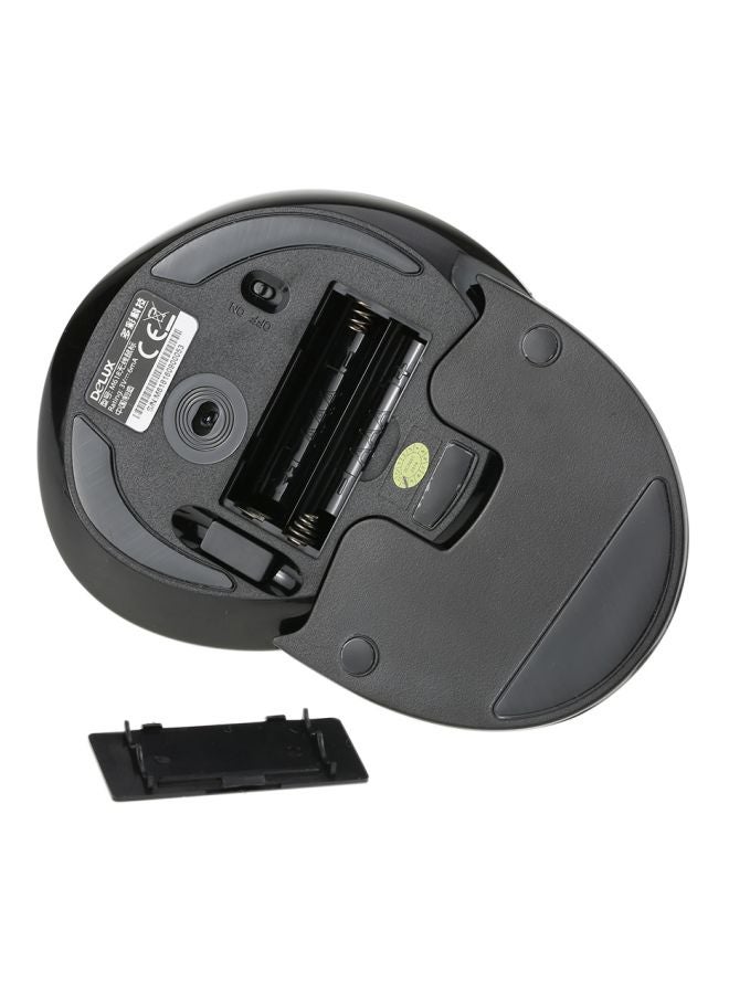 DELUX 2.4GHz Wireless Vertical Optical Mouse Black - Image 2