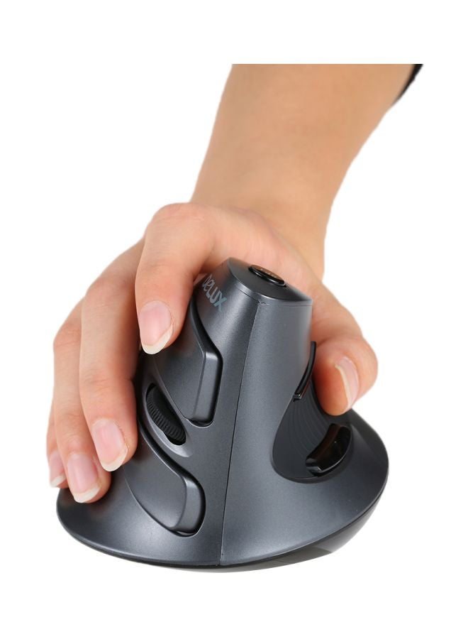 DELUX 2.4GHz Wireless Vertical Optical Mouse Black - Image 5