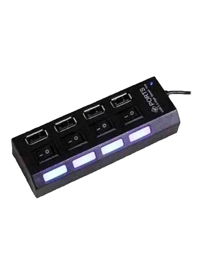 موزع USB 2.0 عالي السرعة أسود