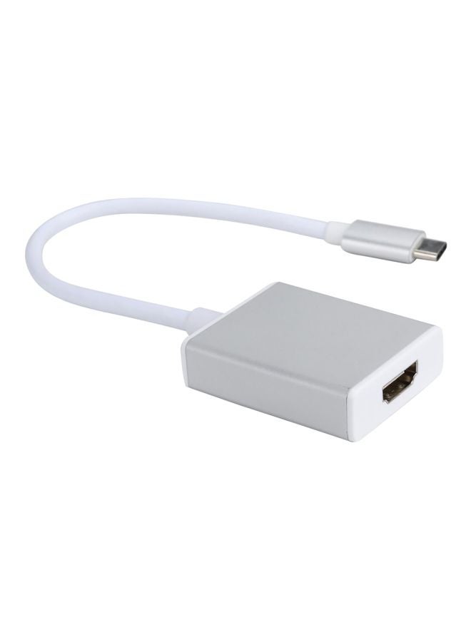 Type C USB-3.1 To HDMI Adapter Cable Sliver/White