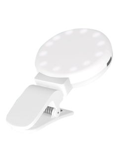 Generic 3 Level Brightness Mini Portable Pocket Selfie Ring Light For Phone Flattering Selfie Light With Rechargeable Battery White  - Image 1