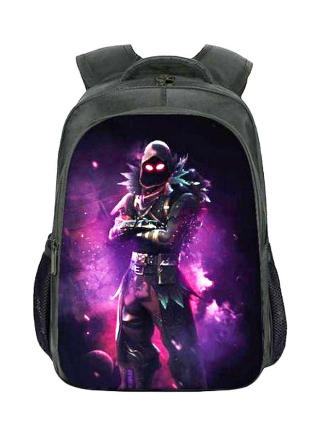 3-Piece Fortnite 3D Pattern Student Backpack Set Black/Purple - Image 1