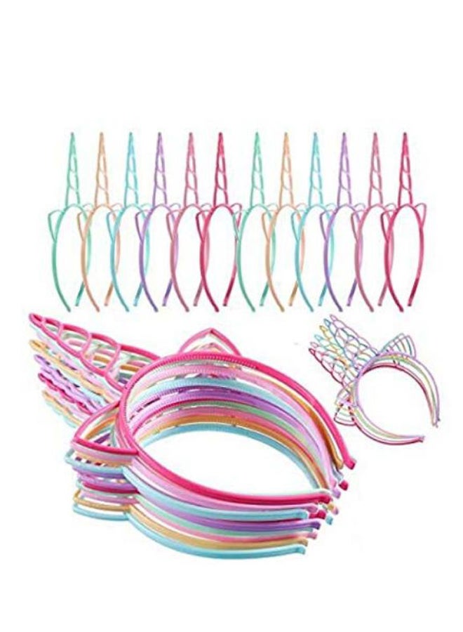 SAPU - 24-Piece Unicorn Party Headband Set 22.5 x 14cm - Image 1