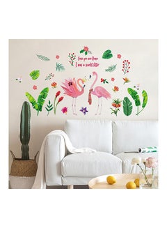 Bluelans Fresh Leaves Flamingo Wall Sticker Multicolour 60 x 90cm 