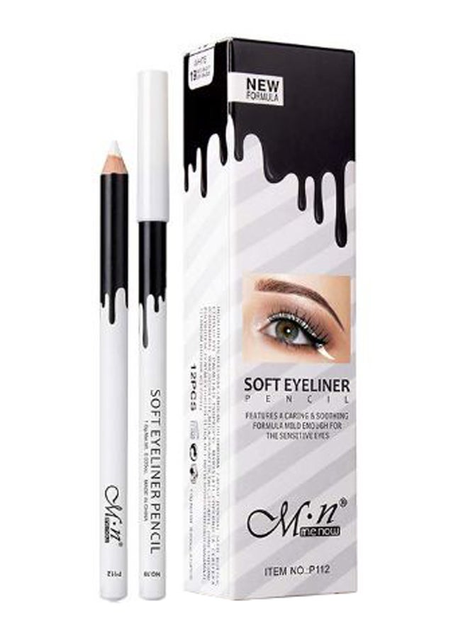 Menow 12-Piece Soft Eye Liner Pencil Set White - Image 1