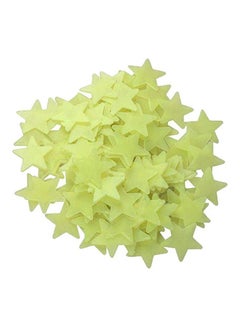 Bluelans 100-Piece Star Fluorescent Wall Sticker Set Yellow 3/1.2cm 