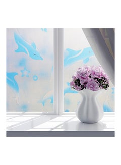 Bluelans Dolphine Window Film Glass Sticker Light Blue/White 45 x 100cm 