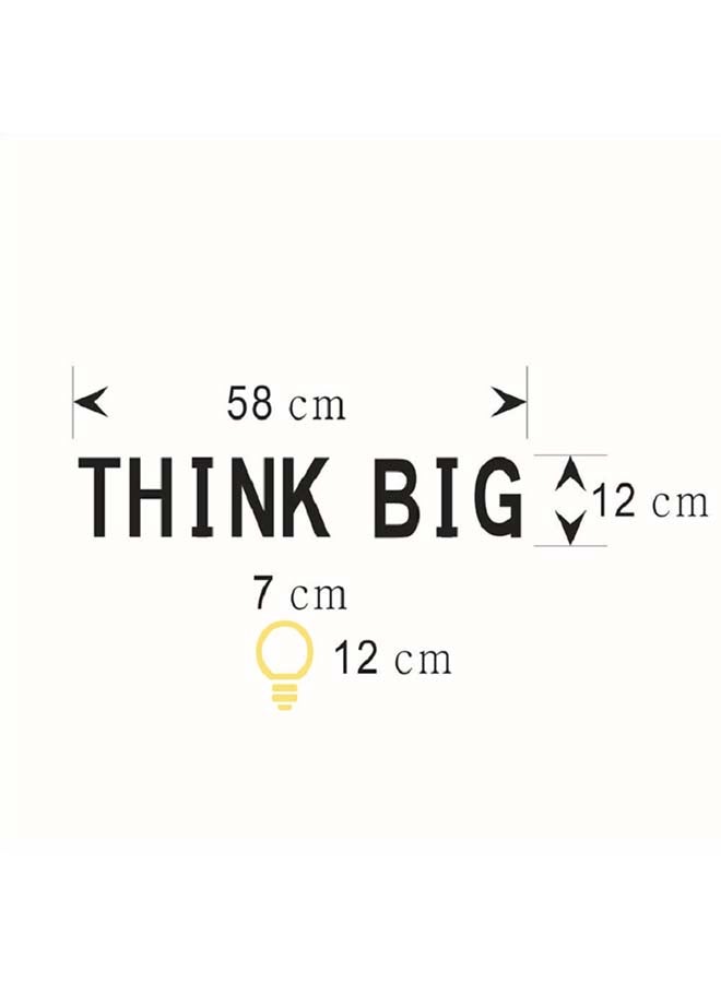 Creative Think Big Quote Wall Sticker Multicolour 60x12centimeter - Image 3