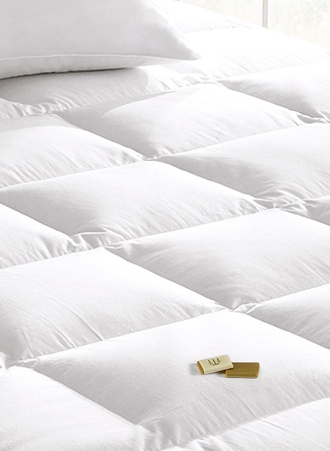 Mattress Topper 4 cm Microfiber Filing With Rubber Frame Cotton White 200x200cm