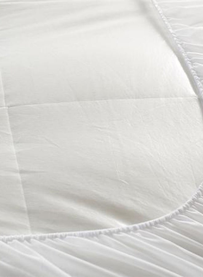 Mattress Topper 4 cm Microfiber Filing With Rubber Frame Cotton White 200x200cm